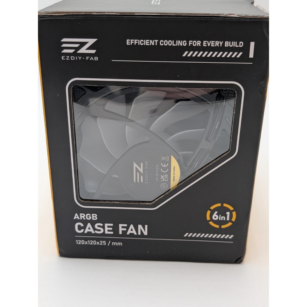 6-Pack with ARGB Controller EZDIY - FAB ARGB 120mm Case Fan - Black